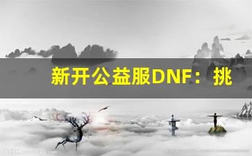 新开公益服DNF：挑战与机遇并存的游戏新风潮