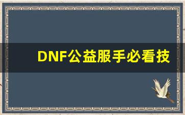 DNF公益服手必看技巧和心得