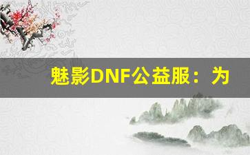魅影DNF公益服：为何它成为了DNF玩家的新宠